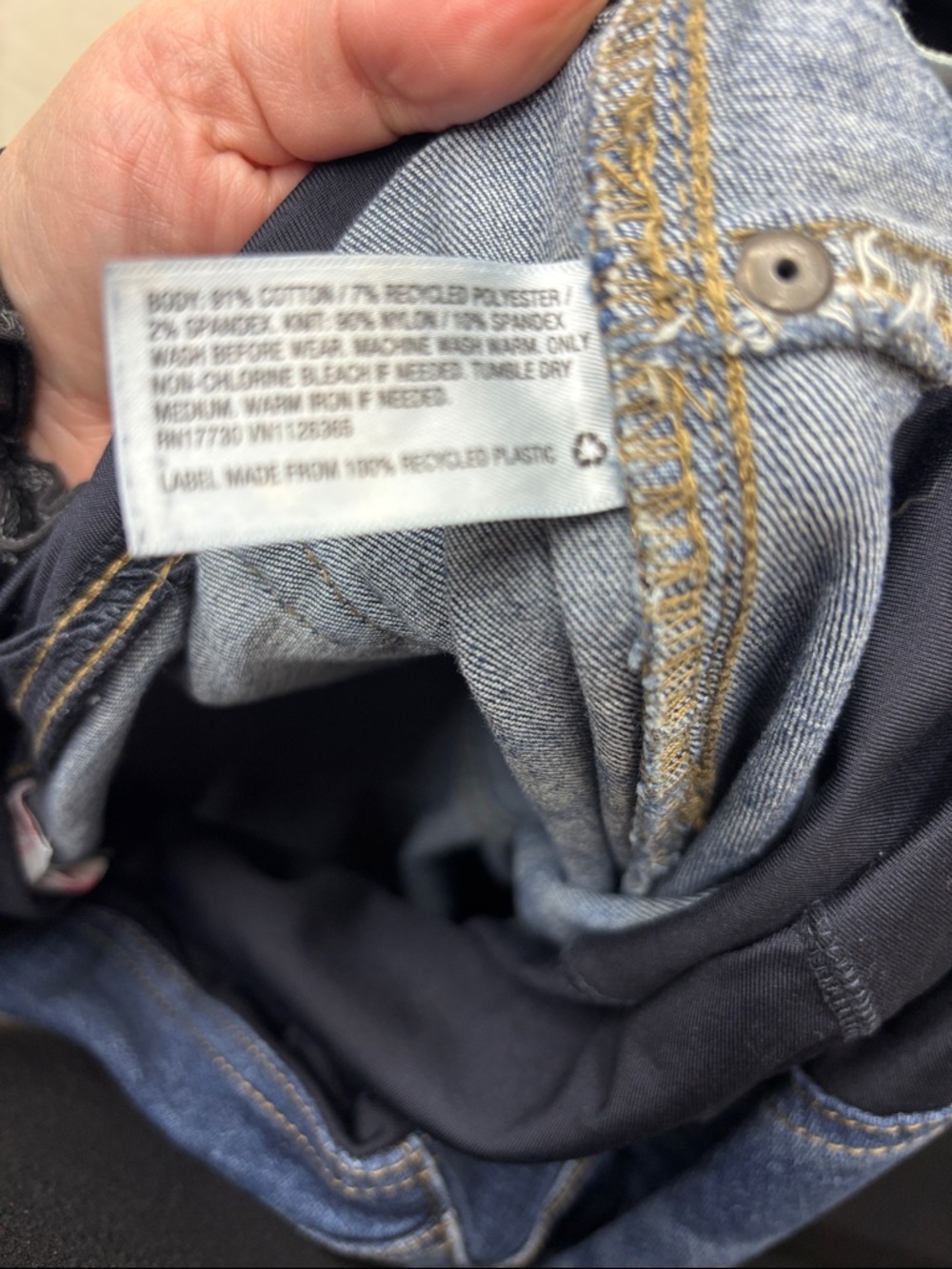 Isabel | Maternity Dark Blue Denim Jeans with Black Stretch Waistband 12 31R 31 - Picture 4 of 7